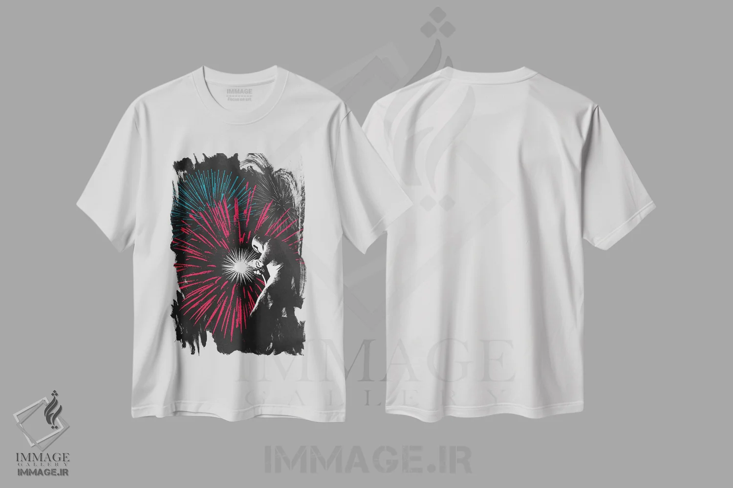 تیشرت سفید طرح دار کاتالیزگر، هنر دیجیتال اثر راب دابی | فروشگاه ایماژ