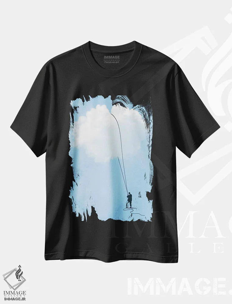تیشرت مشکی طرح دار روشن کردن مسائل، هنر دیجیتال اثر راب دابی | فروشگاه ایماژ