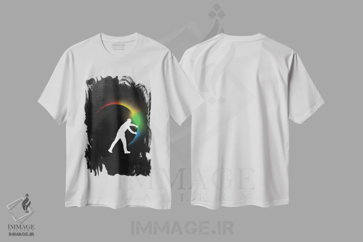 تیشرت سفید طرح دار نظریه رنگ، هنر دیجیتال اثر راب دابی | فروشگاه ایماژ