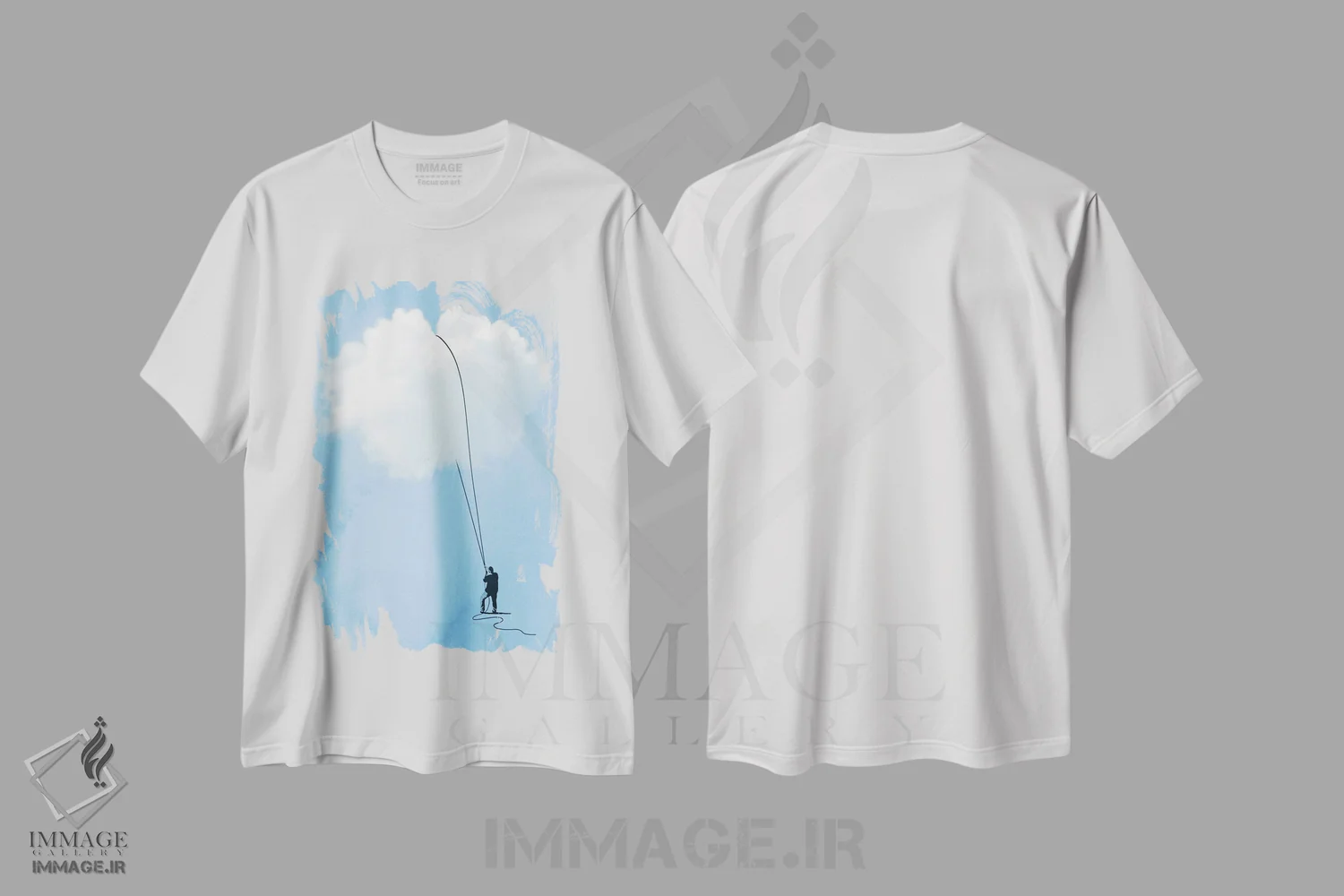 تیشرت سفید طرح دار روشن کردن مسائل، هنر دیجیتال اثر راب دابی | immage.ir