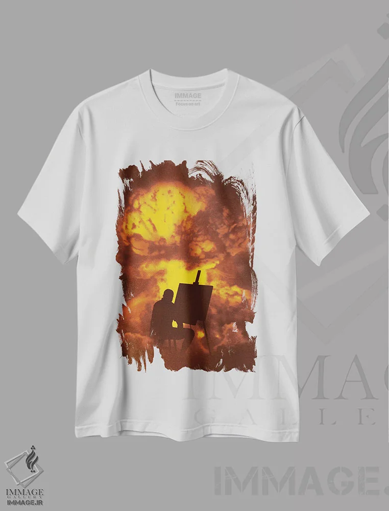 تیشرت سفید طرح دار اثر فاجعه آمیز، هنر دیجیتال اثر راب دابی | immage.ir