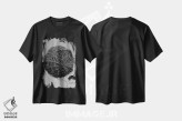 تیشرت مشکی طرح دار کنجکاوی، هنر دیجیتال سیاه و سفید اثر راب دابی | immage.ir