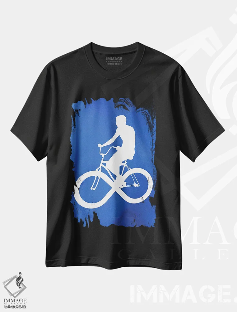 تیشرت مشکی طرح دار چرخه بی پایان، هنر دیجیتال اثر راب دابی | فروشگاه ایماژ