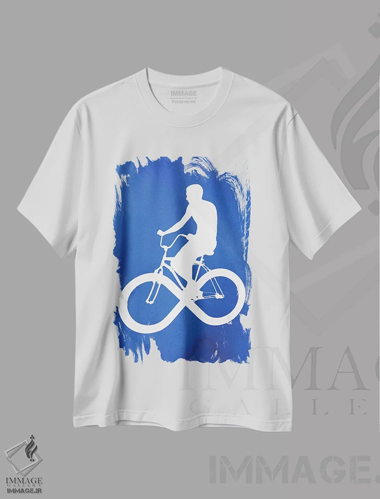 تیشرت سفید طرح دار چرخه بی پایان، هنر دیجیتال اثر راب دابی | immage.ir