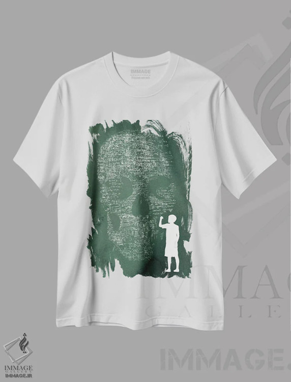 تیشرت سفید طرح دار معادله، دکوراسیون جایگزین اثر راب دابی | فروشگاه ایماژ