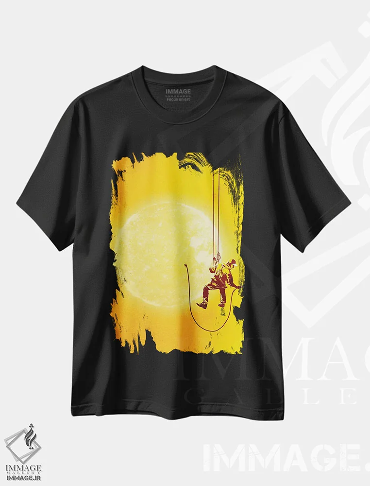 تیشرت مشکی طرح دار همیشه دلتنگ، هنر دیجیتال اثر راب دابی | فروشگاه ایماژ