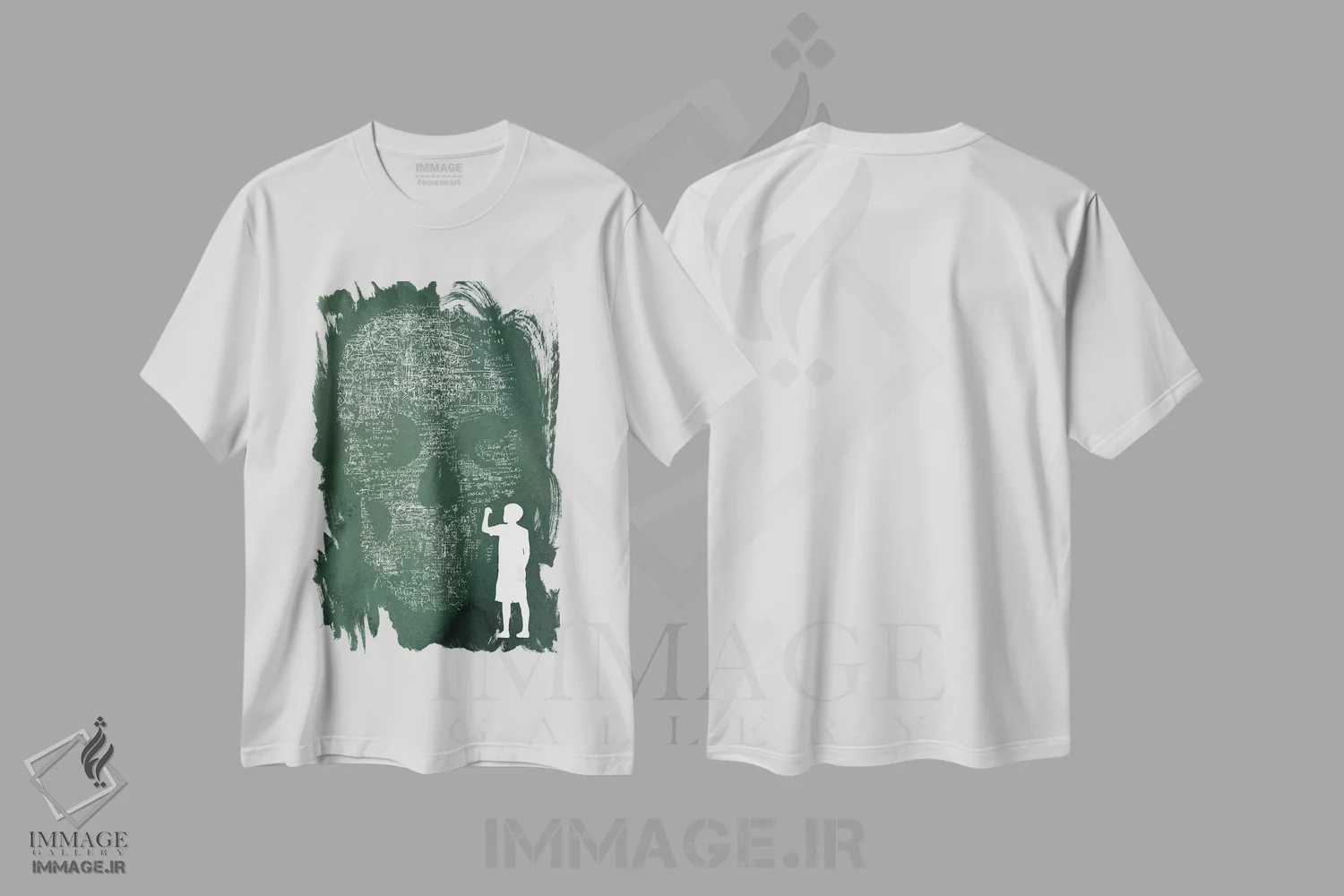 تیشرت سفید طرح دار معادله، دکوراسیون جایگزین اثر راب دابی | فروشگاه ایماژ