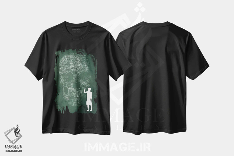 تیشرت مشکی طرح دار معادله، دکوراسیون جایگزین اثر راب دابی | immage.ir