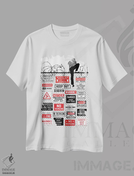 تیشرت سفید طرح دار دعوتنامه، هنر دیجیتال اثر راب دابی | فروشگاه ایماژ