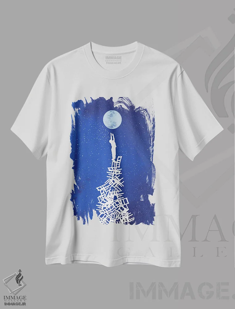 تیشرت سفید طرح دار دست نیافتنی، هنر دیجیتال اثر راب دابی | فروشگاه ایماژ