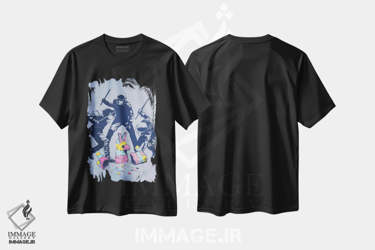 تیشرت مشکی طرح دار مهمانی تمام شد، هنر دیجیتال اثر راب دابی | immage.ir