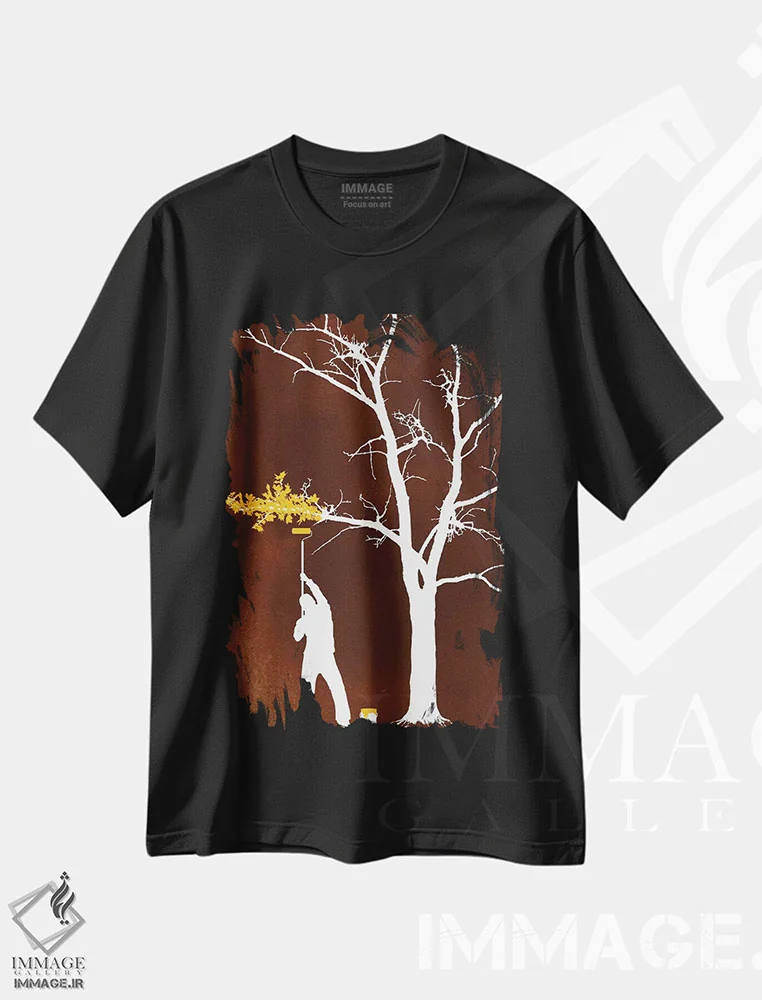 تیشرت مشکی طرح دار نقاشی برجسته، هنر دیجیتال اثر راب دابی | فروشگاه ایماژ