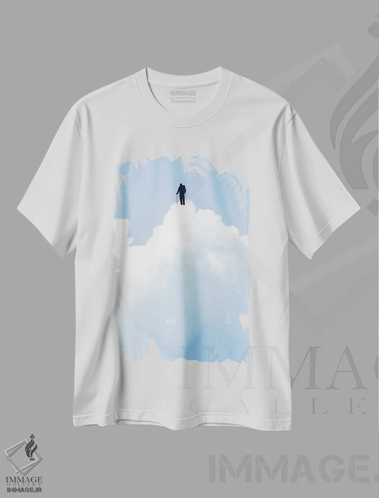 تیشرت سفید طرح دار قله، هنر دیجیتال اثر راب دابی | immage.ir