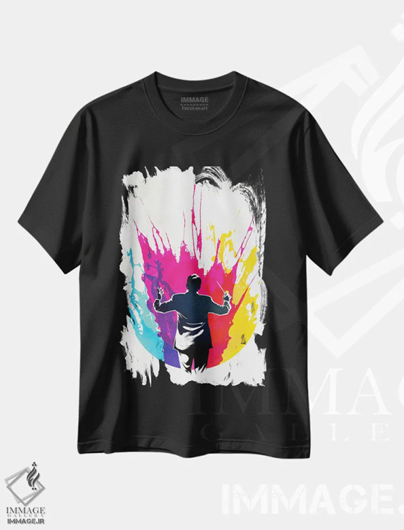 تیشرت مشکی طرح دار سمفونی، هنر دیجیتال اثر راب دابی | immage.ir