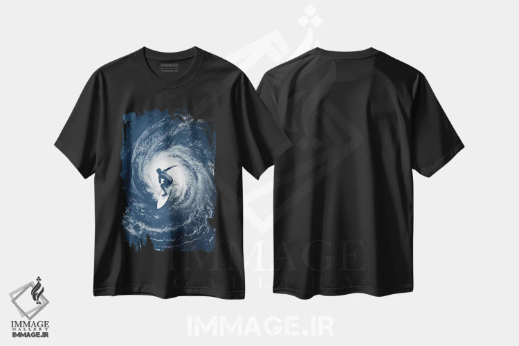 تیشرت مشکی طرح دار دسته ۵ اثر راب دابی | immage.ir