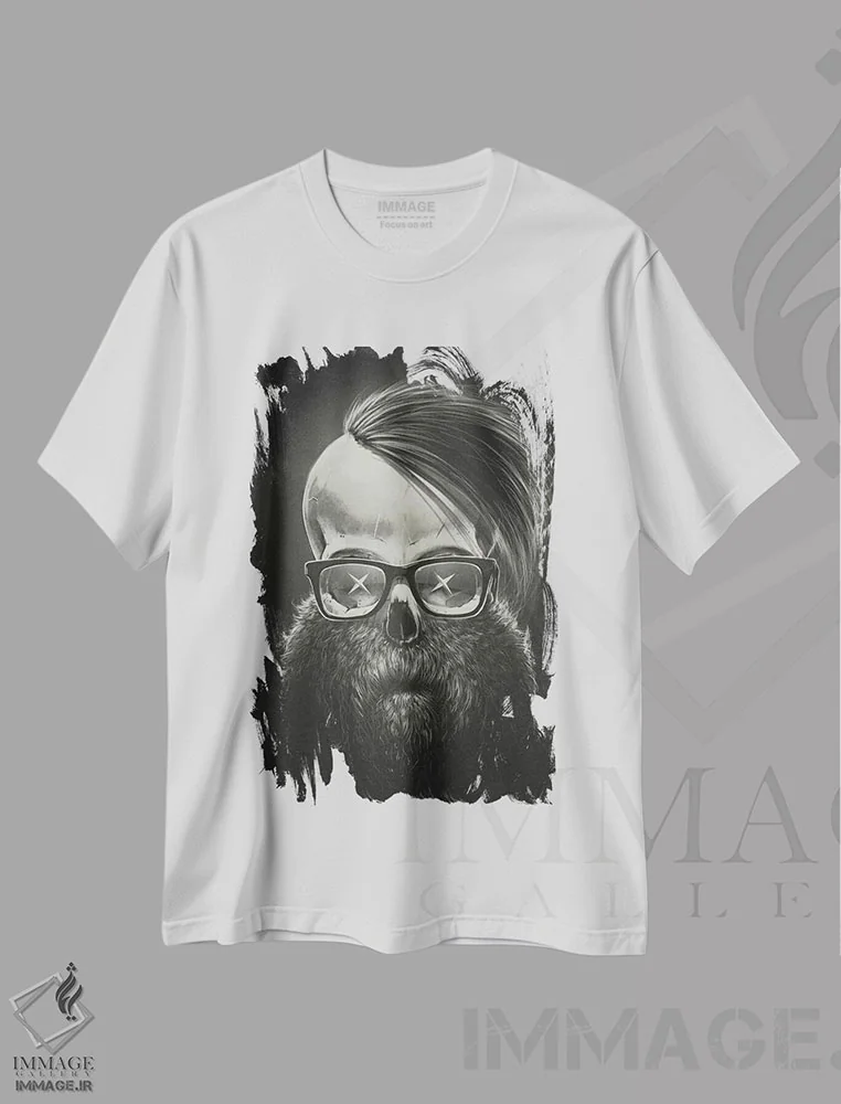 تیشرت سفید طرح دار نرد، هنر دیجیتال اثر دکتر لوکاس برژاک | فروشگاه ایماژ