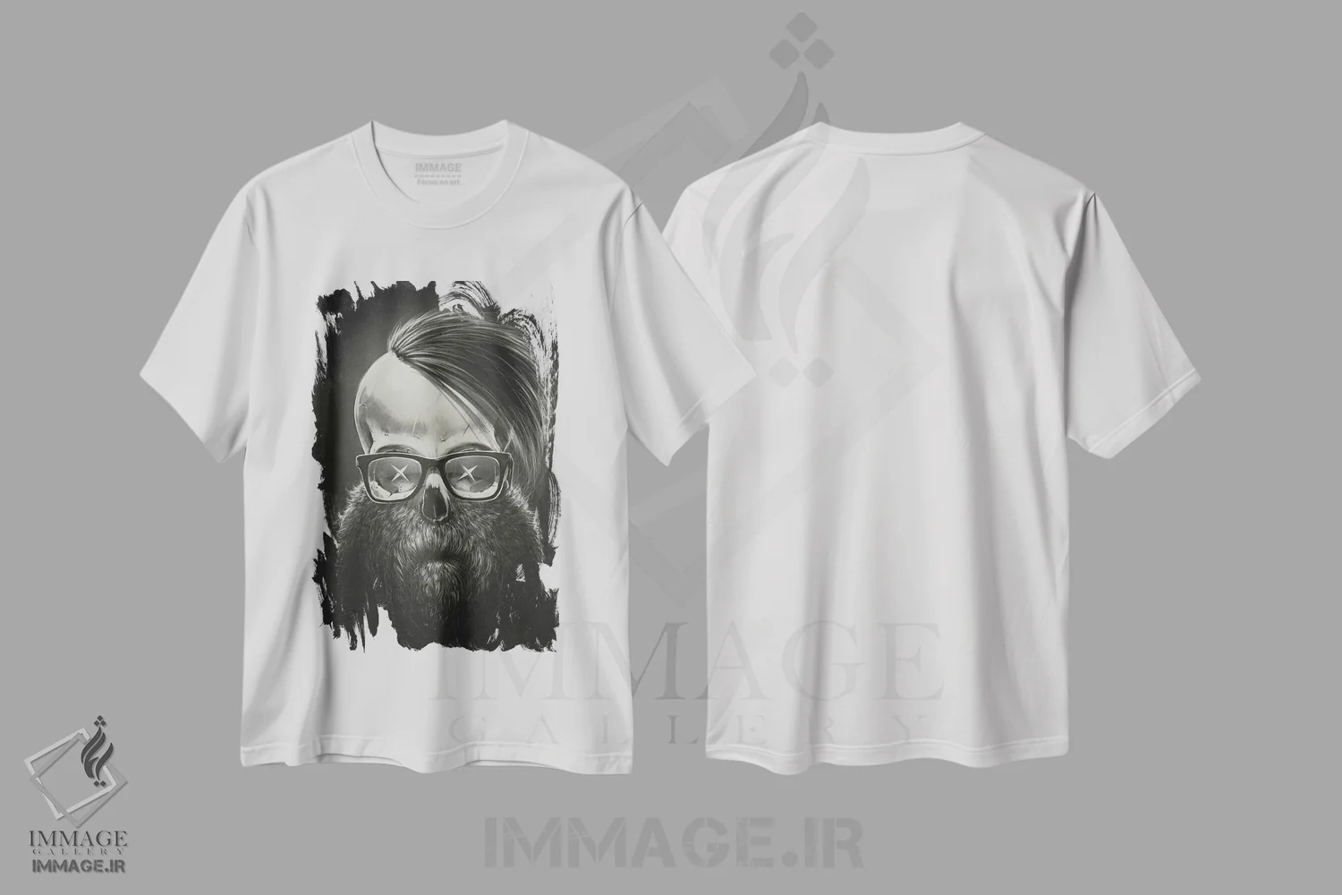 تیشرت سفید طرح دار نرد، هنر دیجیتال اثر دکتر لوکاس برژاک | فروشگاه ایماژ