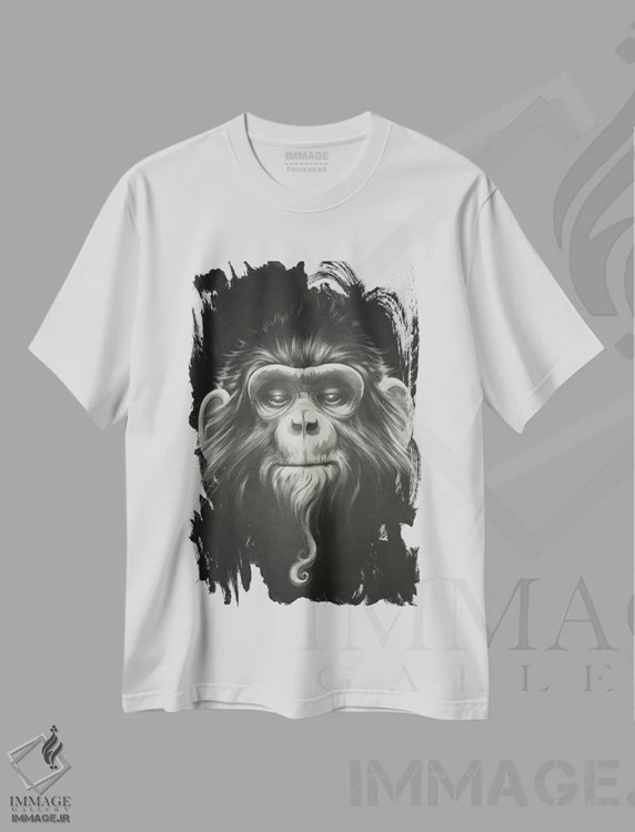 تیشرت سفید طرح دار زندانی ۱، هنر دیجیتال اثر دکتر لوکاس برژاک | فروشگاه ایماژ