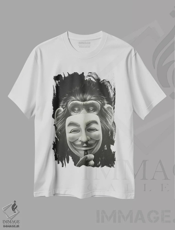 تیشرت سفید طرح دار ناشناس، هنر دیجیتال اثر دکتر لوکاس برژاک | فروشگاه ایماژ