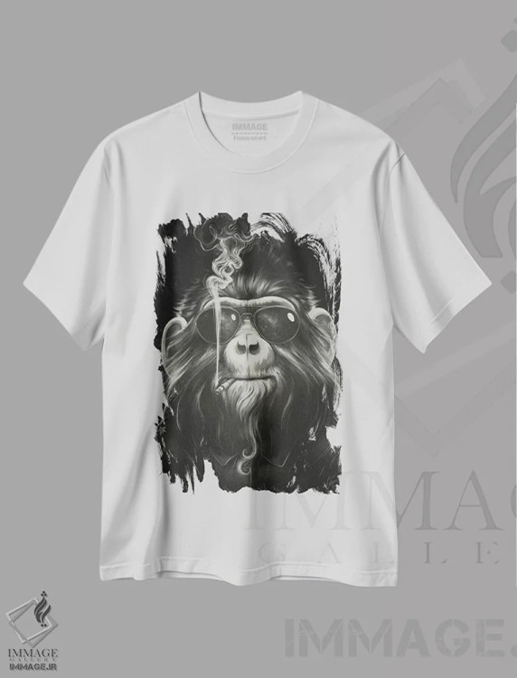 تیشرت سفید طرح دار بگذار دود شوند، هنر دیجیتال اثر دکتر لوکاس برژاک | فروشگاه ایماژ