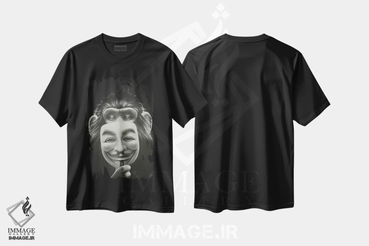 تیشرت مشکی طرح دار ناشناس، هنر دیجیتال اثر دکتر لوکاس برژاک | immage.ir