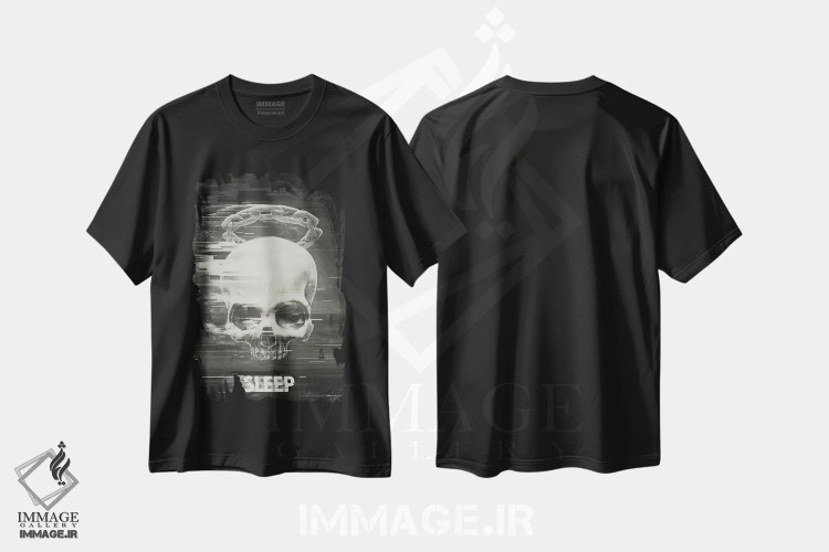 تیشرت مشکی طرح دار خواب، هنر دیجیتال اثر دکتر لوکاس برژاک | فروشگاه ایماژ