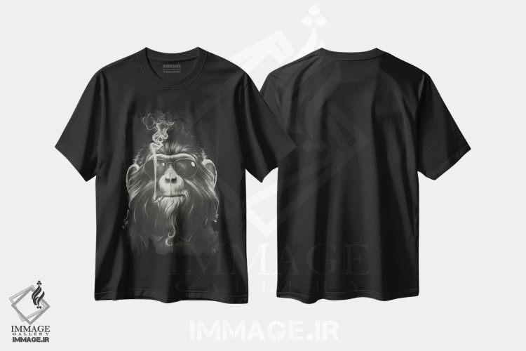 تیشرت مشکی طرح دار بگذار دود شوند، هنر دیجیتال اثر دکتر لوکاس برژاک | immage.ir