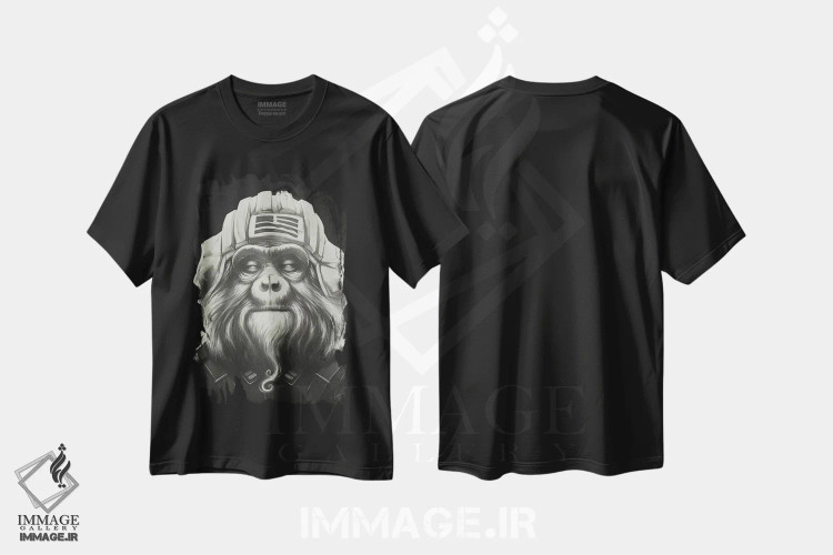 تیشرت مشکی طرح دار فرمانده، هنر دیجیتال اثر دکتر لوکاس برژاک | immage.ir