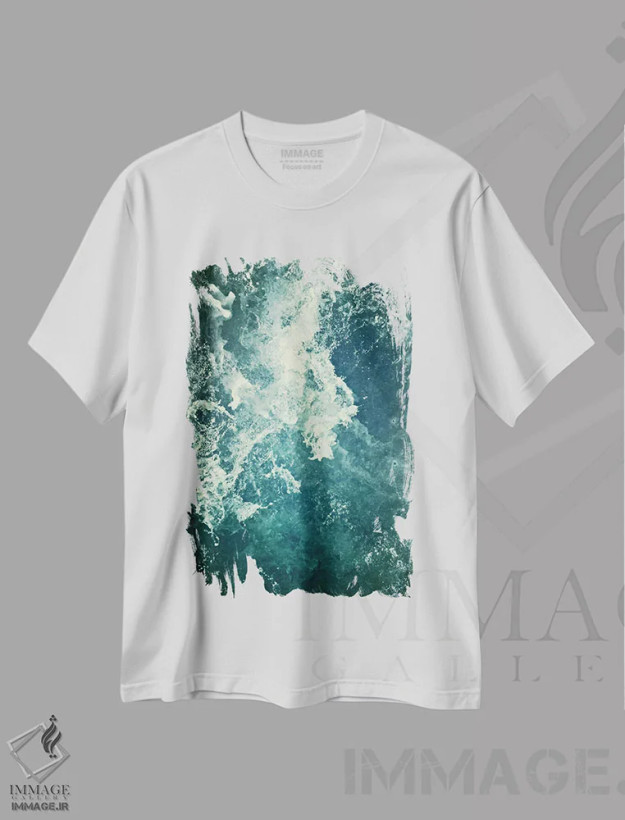 تیشرت سفید طرح دار آب ۳، مدیوم اثر دکتر لوکاس برژاک | فروشگاه ایماژ