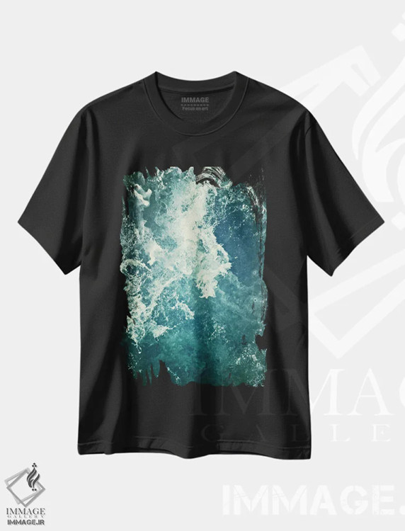 تیشرت مشکی طرح دار آب ۳، مدیوم اثر دکتر لوکاس برژاک | immage.ir