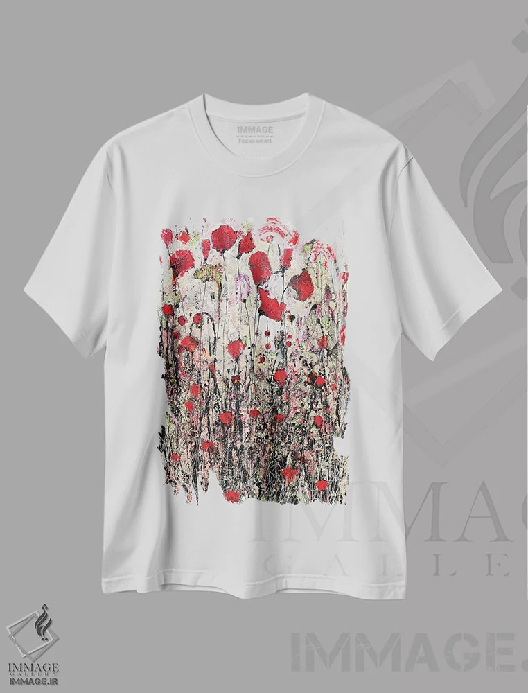 تیشرت سفید طرح دار سپتامبر، هنر فاخر معاصر اثر دوناتلا مارائونی | فروشگاه ایماژ