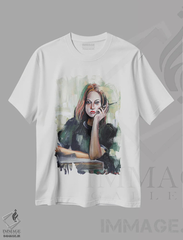 تیشرت سفید طرح دار خیلی حوصله ام سر رفته، مدیوم اثر دوناتلا مارائونی | فروشگاه ایماژ