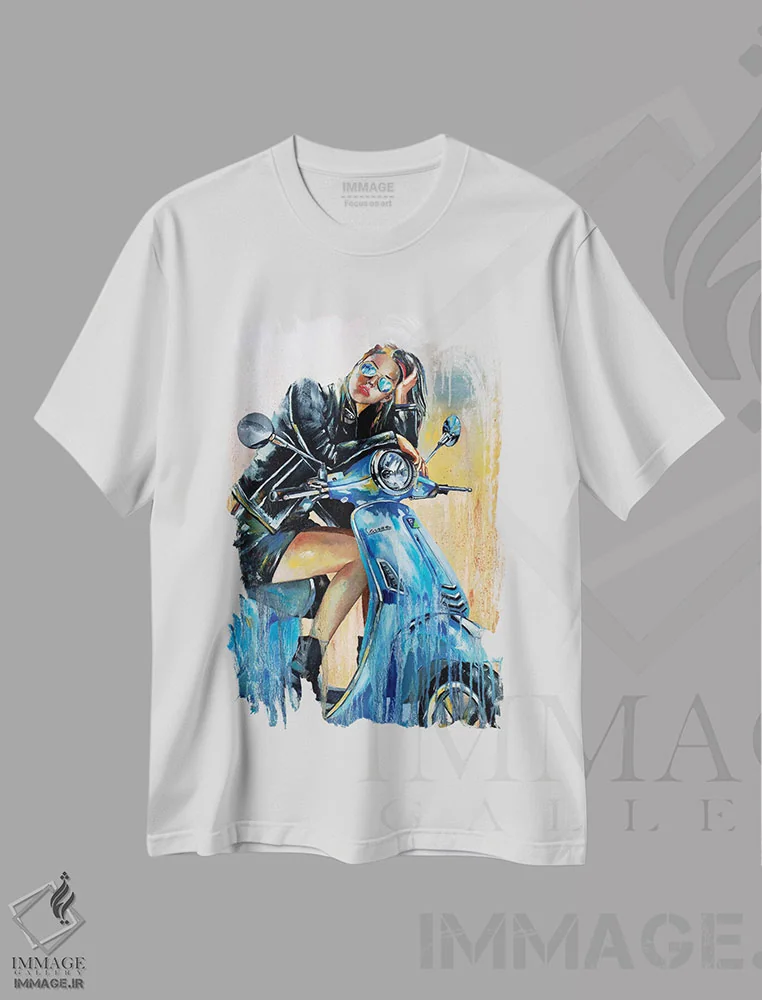 تیشرت سفید طرح دار این زمان بی صبری است، هنر فاخر معاصر اثر دوناتلا مارائونی | immage.ir