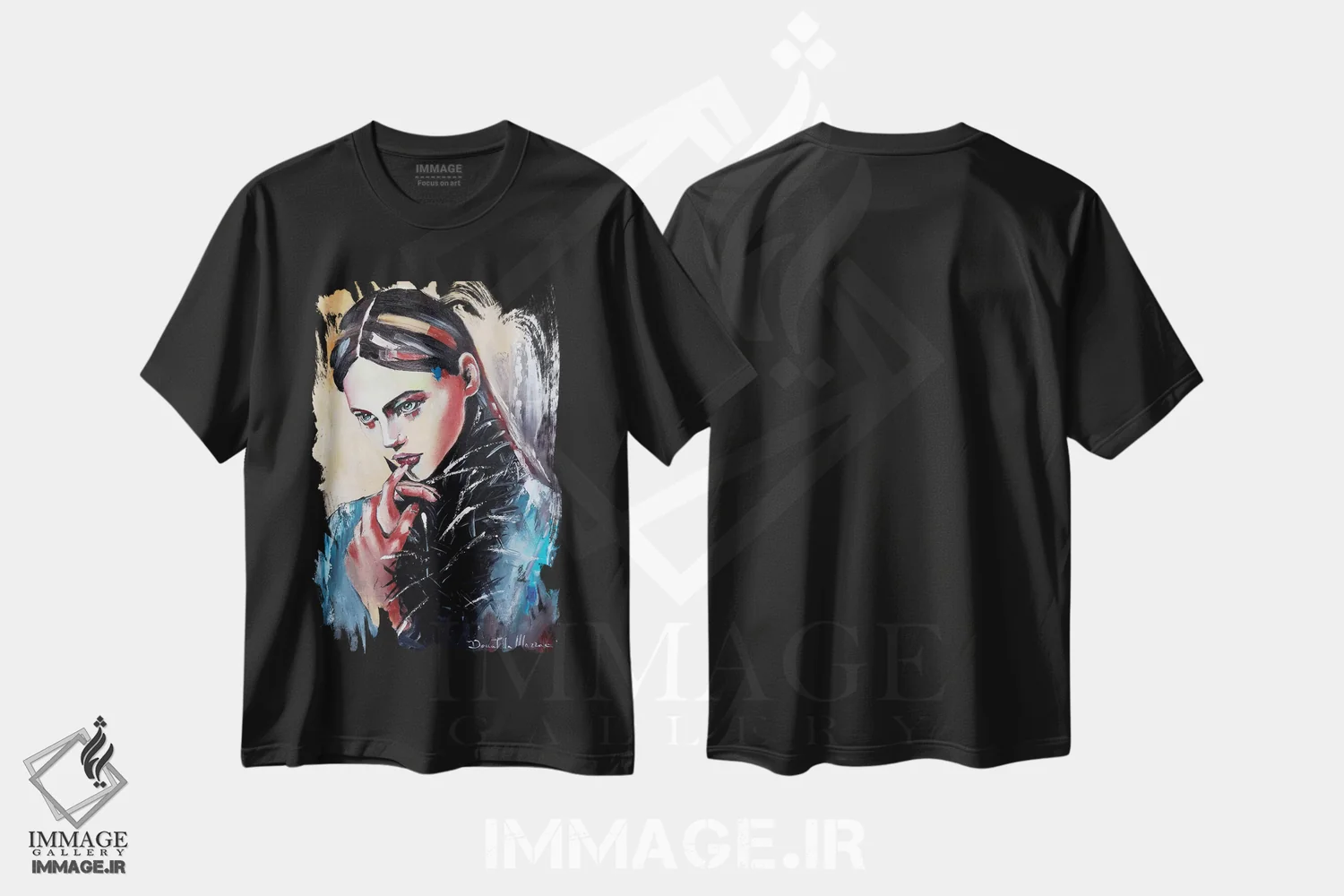 تیشرت مشکی طرح دار بذار فکر کنم، هنر فاخر معاصر اثر دوناتلا مارائونی | immage.ir