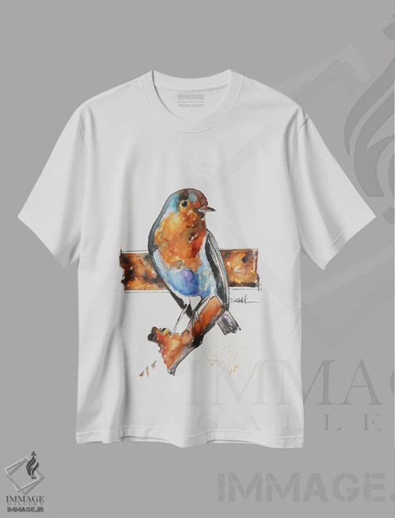 تیشرت سفید طرح دار پاییز فرا می رسد ۲، مدیوم اثر دوناتلا مارائونی | فروشگاه ایماژ