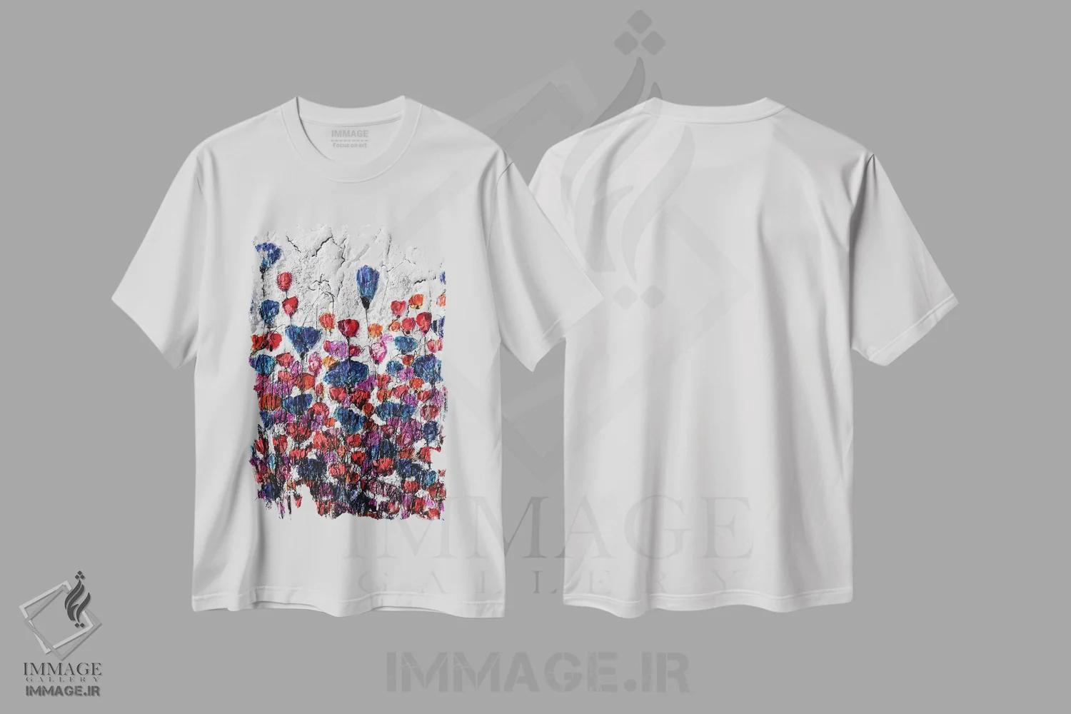 تیشرت سفید طرح دار بیایید با هم برقصیم، آبستره اثر دوناتلا مارائونی | immage.ir