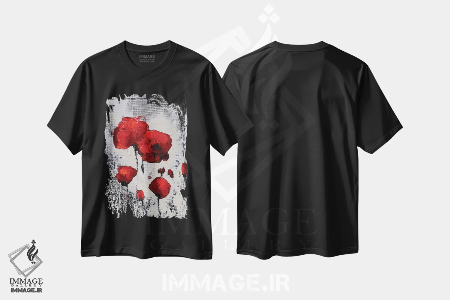 تیشرت مشکی طرح دار خانواده، آبستره اثر دوناتلا مارائونی | فروشگاه ایماژ
