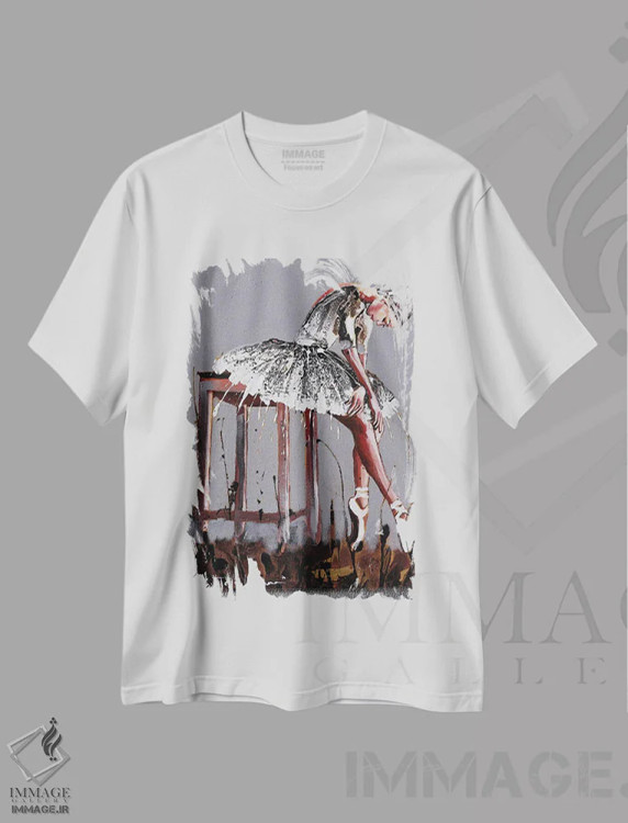 تیشرت سفید طرح دار خسته، هنر فاخر معاصر اثر دوناتلا مارائونی | immage.ir