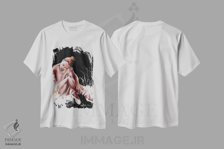 تیشرت سفید طرح دار می خواهم با...برقصم، دکور معاصر اثر دوناتلا مارائونی | فروشگاه ایماژ