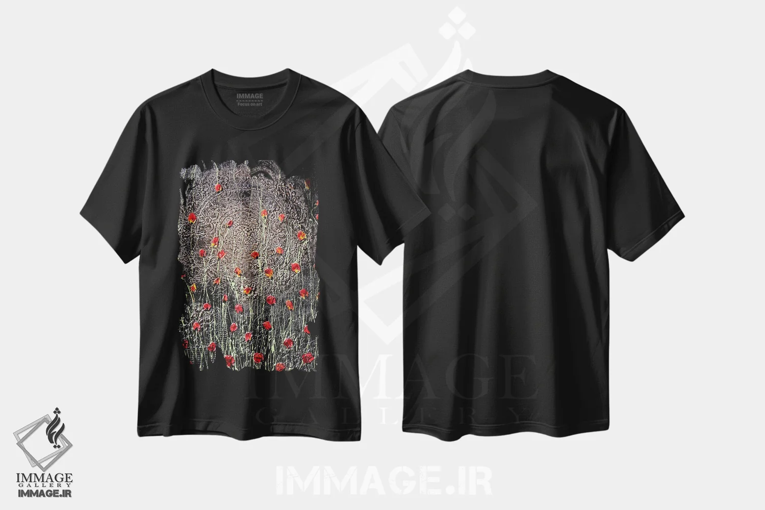 تیشرت مشکی طرح دار فراموشم نکن، آبستره اثر دوناتلا مارائونی | immage.ir