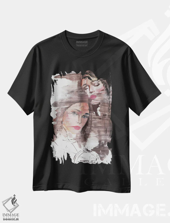 تیشرت مشکی طرح دار محو شدن، تزئینی اثر دوناتلا مارائونی | فروشگاه ایماژ