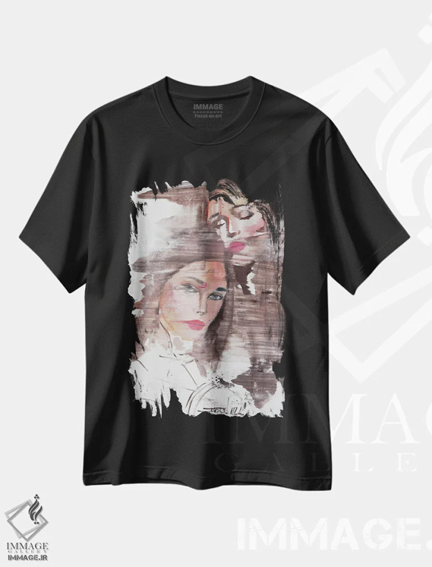 تیشرت مشکی طرح دار محو شدن، تزئینی اثر دوناتلا مارائونی | فروشگاه ایماژ