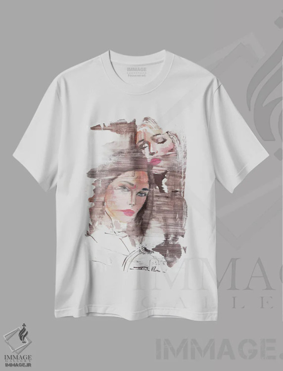 تیشرت سفید طرح دار محو شدن، تزئینی اثر دوناتلا مارائونی | immage.ir