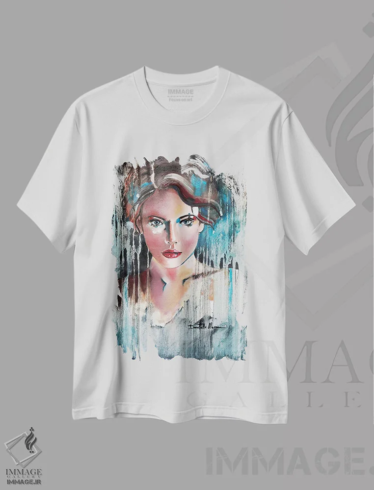 تیشرت سفید طرح دار چه می بینی، هنر فاخر معاصر اثر دوناتلا مارائونی | immage.ir
