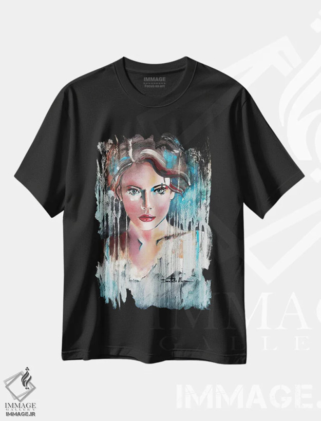 تیشرت مشکی طرح دار چه می بینی، هنر فاخر معاصر اثر دوناتلا مارائونی | فروشگاه ایماژ