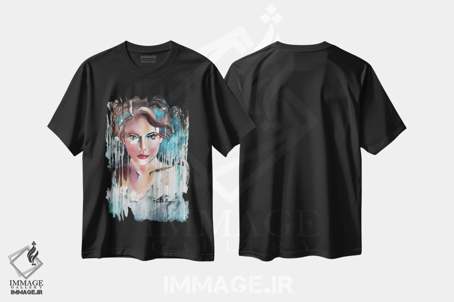 تیشرت مشکی طرح دار چه می بینی، هنر فاخر معاصر اثر دوناتلا مارائونی | فروشگاه ایماژ