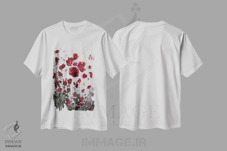 تیشرت سفید طرح دار شقایق های عاشق!، مدیوم اثر دوناتلا مارائونی | immage.ir