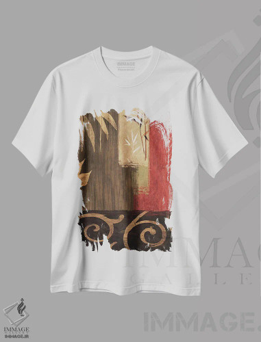 تیشرت سفید طرح دار وفاداری I، آبستره اثر کریس دونوان | فروشگاه ایماژ