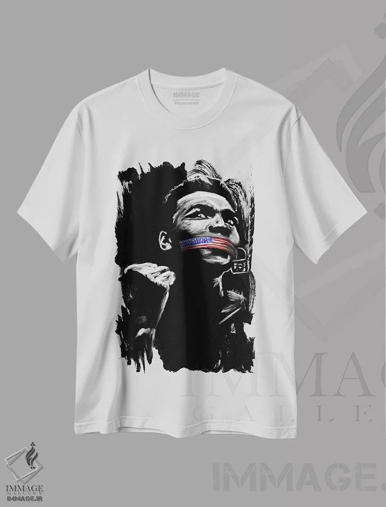 تیشرت سفید طرح دار بدون سکوت، هنر دیجیتال اثر هنر اندرو | immage.ir