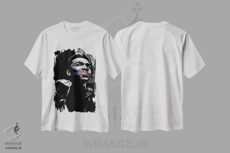تیشرت سفید طرح دار بدون سکوت، هنر دیجیتال اثر هنر اندرو | immage.ir
